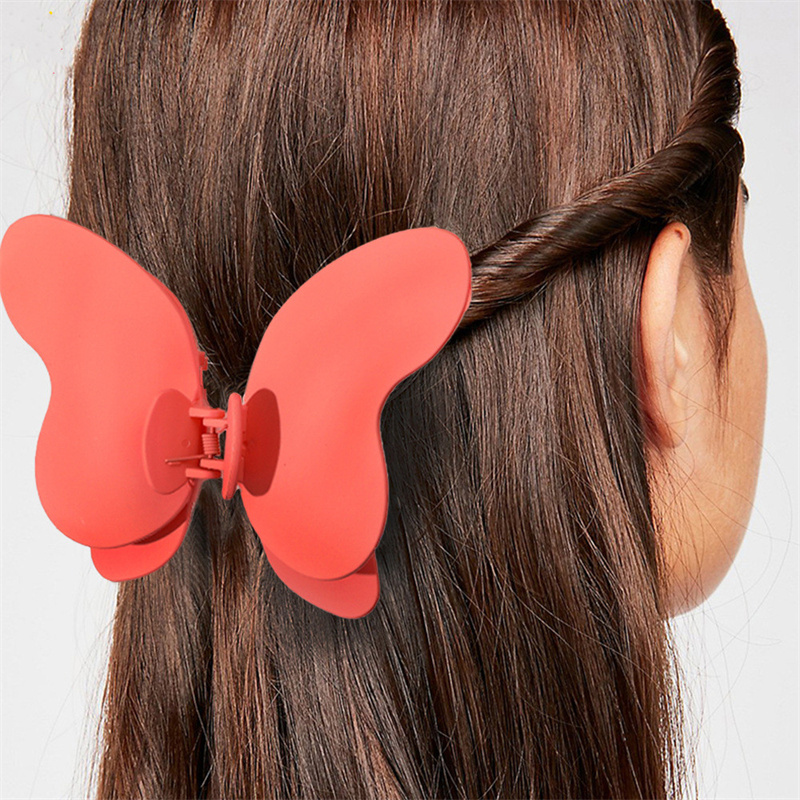 

Yamog Length 16 CM Oversize Butterfly Shape Hair Clamp Wash Ponytail Scrunchies Animal Hair Clips Solid Color Huge Large Plastic Hairpins Head Claw Accessories
