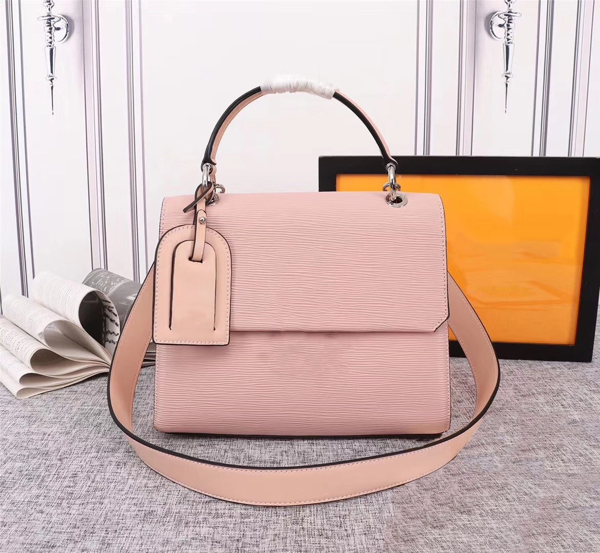 

Original High Quality bag Grenelle Designer Luxury Handbags Purses Classic Flip Bag Women Brand Tote Epi Leather Shoulder Bags, White