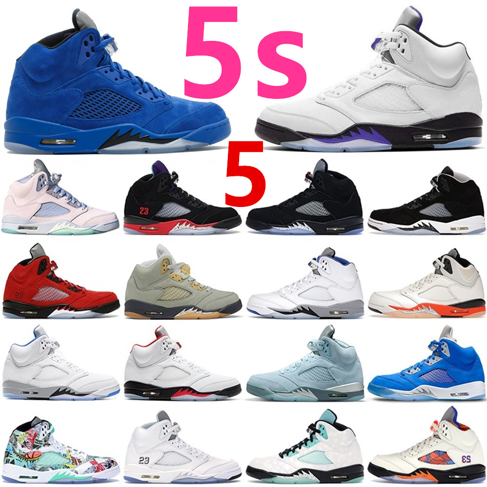 2022 New Green Bean 5 Basketball Shoes 5s PRFC Khaled Mars For Her Easter Pro Stars Doernbecher Jade White Cement Raging Bull Mens Designer Sneak