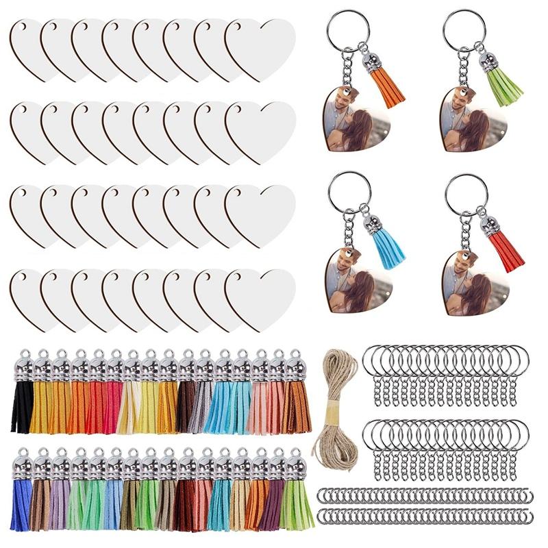 

Keychains Sublimation Keychain Blanket 161Pcs Set With Heat Transfer MDF Blank For DIY KeychainKeychains KeychainsKeychains