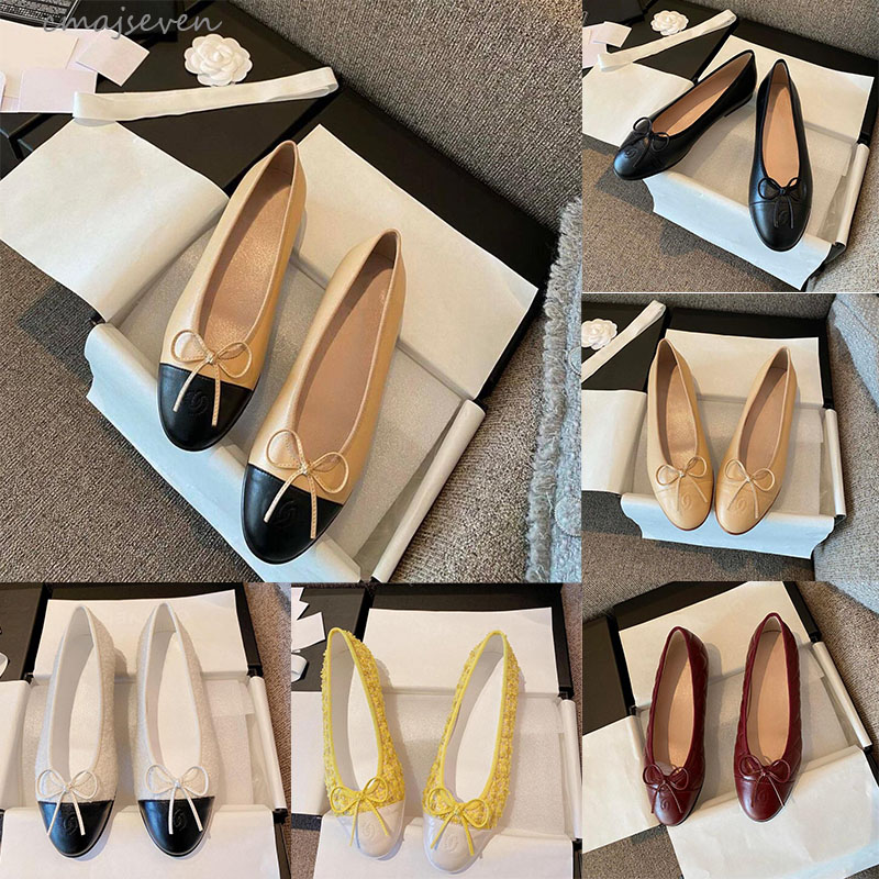 

Ladies fashion casual shoes designer flat round head leather bow ace slippers sandals non-slip bag ballet shoes size 35-41, Customize