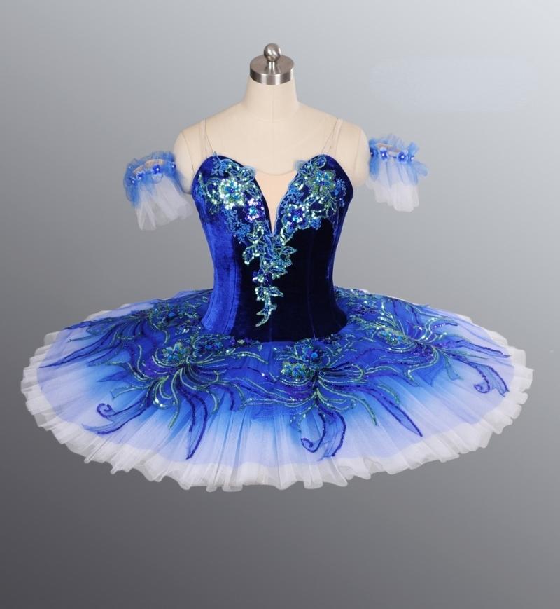 Vêtements de scène bleu professionnel Ballet compétition Tutu jupe femmes rose classique crêpe Costume robe violet pour les filles