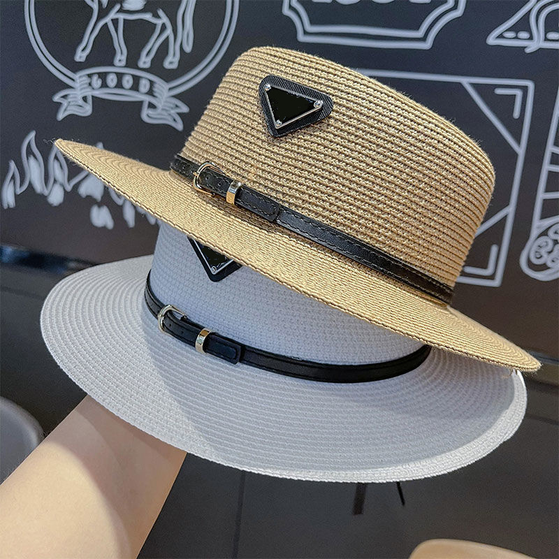 

2022 Designer Straw Hat luxury gentleman Cap high quality men's and women's sun Hat 4 colors, White