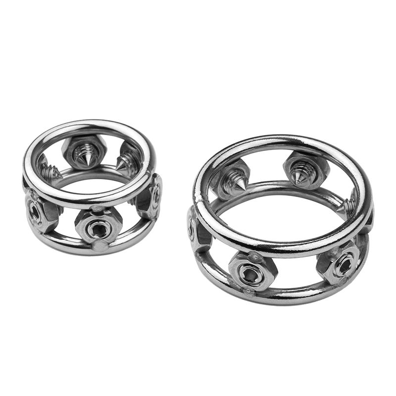 Cockrings en métal Rivet anneau de pénis BDSM anneau de verrouillage des dispositifs de chasteté masculine jouets sexuels pour hommes