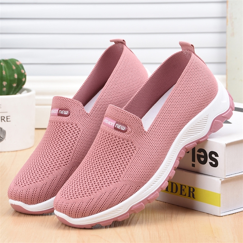 

Women Shoes Fashion Mesh Casual Shoes Women Breathable Flat Sneakers Women Light Running Shoes Zapatillas De Mujer 220816, Black