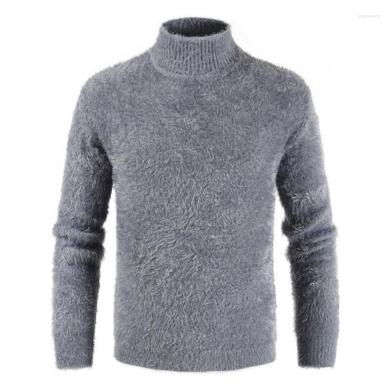 

Men's Sweaters Mens Autumn Winter Turtleneck Sweater Mohair Long Sleeve Knit Pullover Fashion Slim Thick Warm Wool MaleMen's Mari22, Coffee