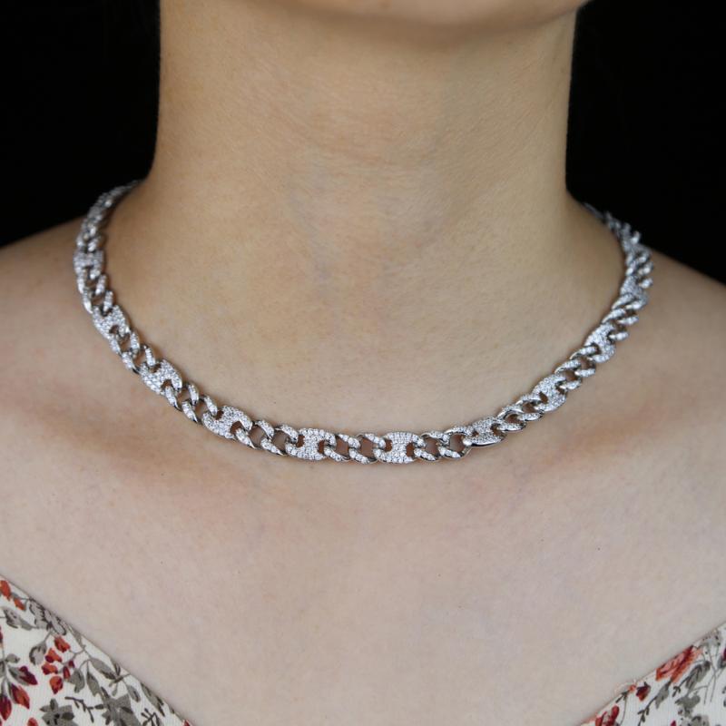 

Chokers Arrived Iced Out Hip Hop Bling 5A Cubic Zirconia Pin Shape Women Fashion Miami Cuban Link Chain Choker Necklace Jewelry GiftChokers