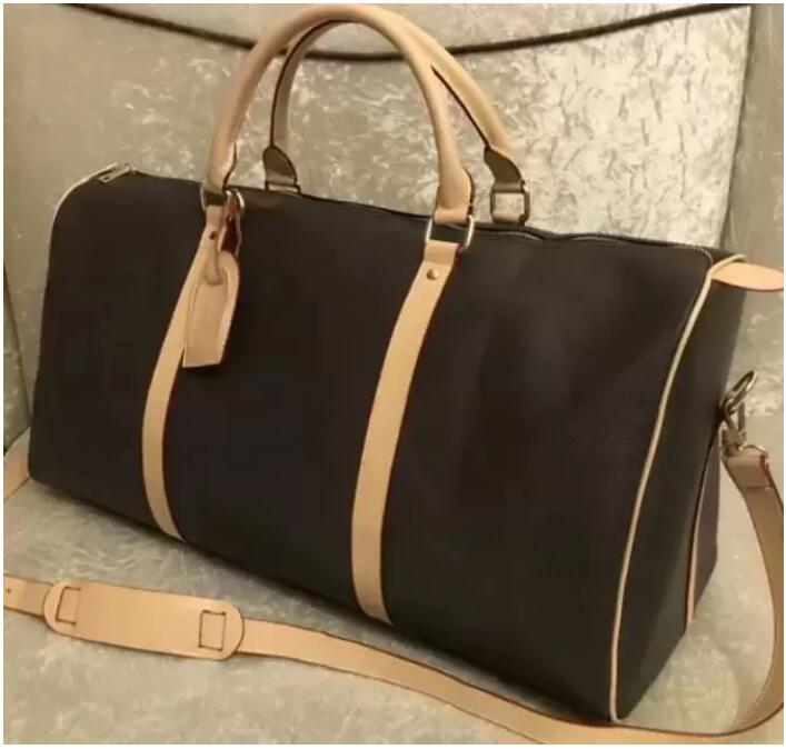 

Free shopping 2022 men duffle bag women travel bags hand luggage travel bag men pu leather handbags large cross body bag totes 55cm