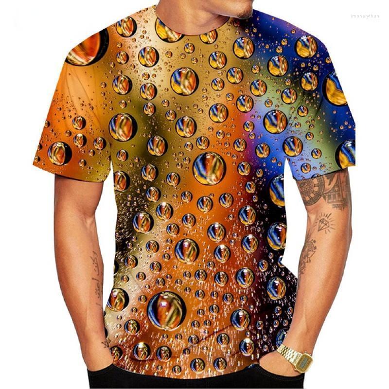 

Men's T-Shirts Men And Women Summer Est Fashion 3D Printing Water Droplets T-Shirt Unisex Funny Short Sleeved TeeMen's Imon22, Navy blue