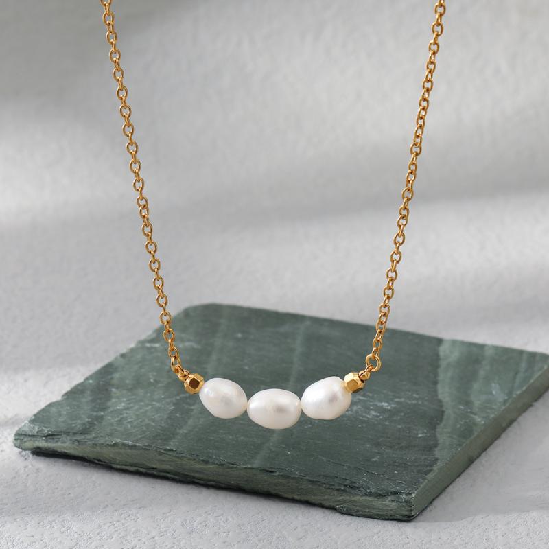 

Pendant Necklaces 2022 Natural Stone Waterproof And Anti-Fading Stainless Steel Necklace 18K Real Gold Plated Simple Girl Jewelry