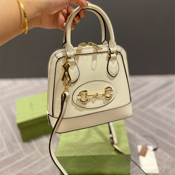 

Fashion Handbags Women Designer Shoulder Bags 2022 New Vintage Leather Horsebit Shell Bags, White