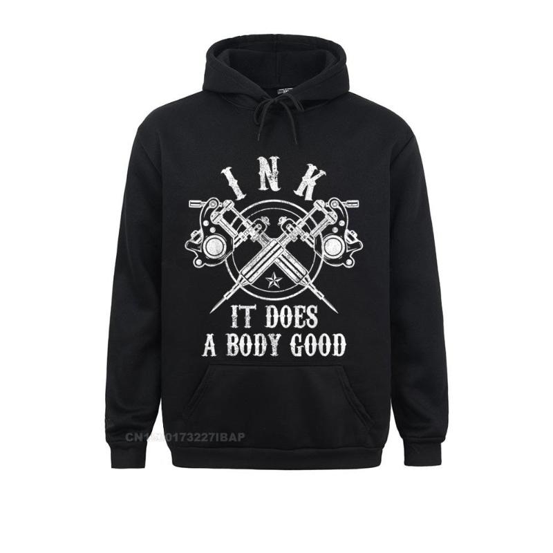 

Men' Hoodies & Sweatshirts Tattoo Guns Vintage Ink Inked Funny Artist Hoodie Cool Classic Long Sleeve Men Japan Hoods, Black