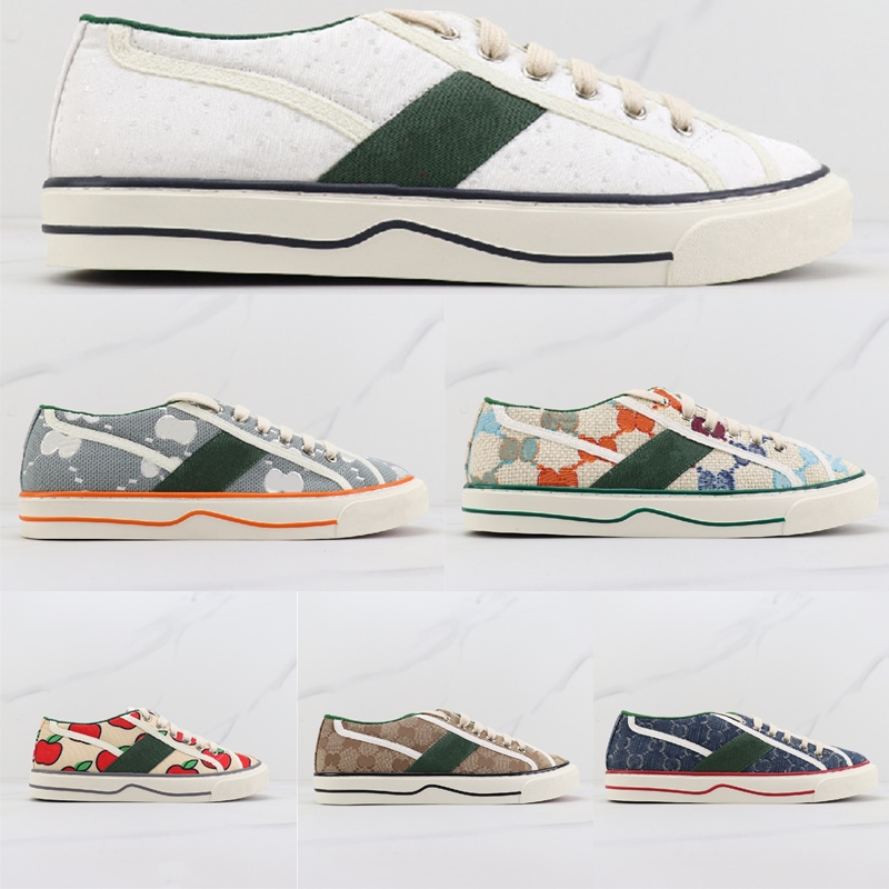 

Designer Tennis 1977 series canvas shoes Double G embroider design leisure sneaker Men and women classical plimsolls rubber Trainers size 35-44, 002
