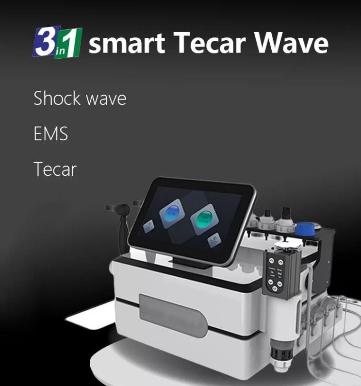 Smart Tecar Wave Capacitive Resistive Energy Transfer CET RET EMS Shockwave 3 in 1 Physical Massager Electric Shock Therapy Machine-image-764750402