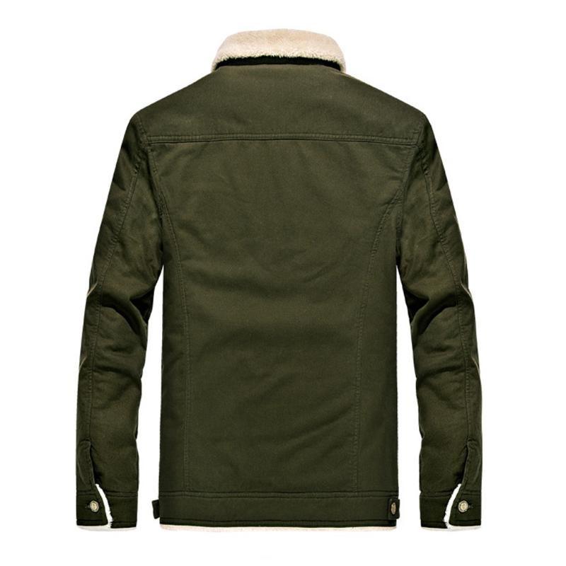 

Men's Jackets Men's Warm Outwear Slim Autumn Winter Casual Fashion Pure Color Jacket Button Coat Tops Z88Men's, Army green