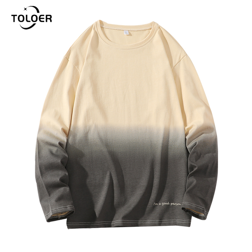 

Spring Autumn Men' Sweatshirt Casual Simple Pullover Round Neck Gradient Color Fashion Mens Tops Comfortable All Match Hoodie, Nxytc0403green