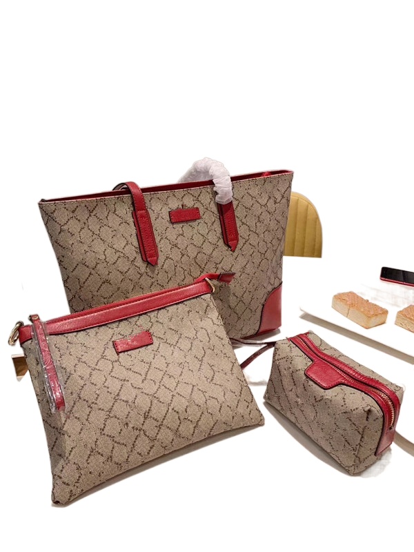 

Designer Bags Tote Bags High Quality Luxury Fashion Classic Style Letter Embossed 3 Piece Men Women G Band Card and Coin Card Holder Tote Ba, Red
