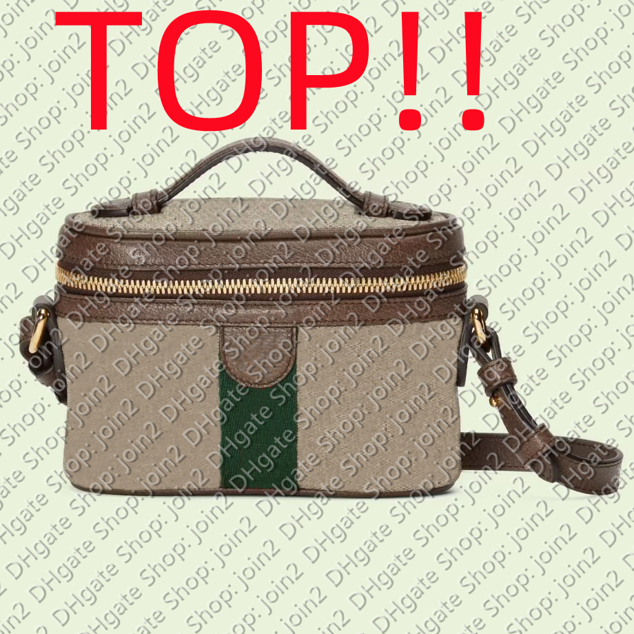 

TOP. 699532 OPHIDIA TOP HANDLE MINI BAG Cross Body Womens, Beige & ebony canvas