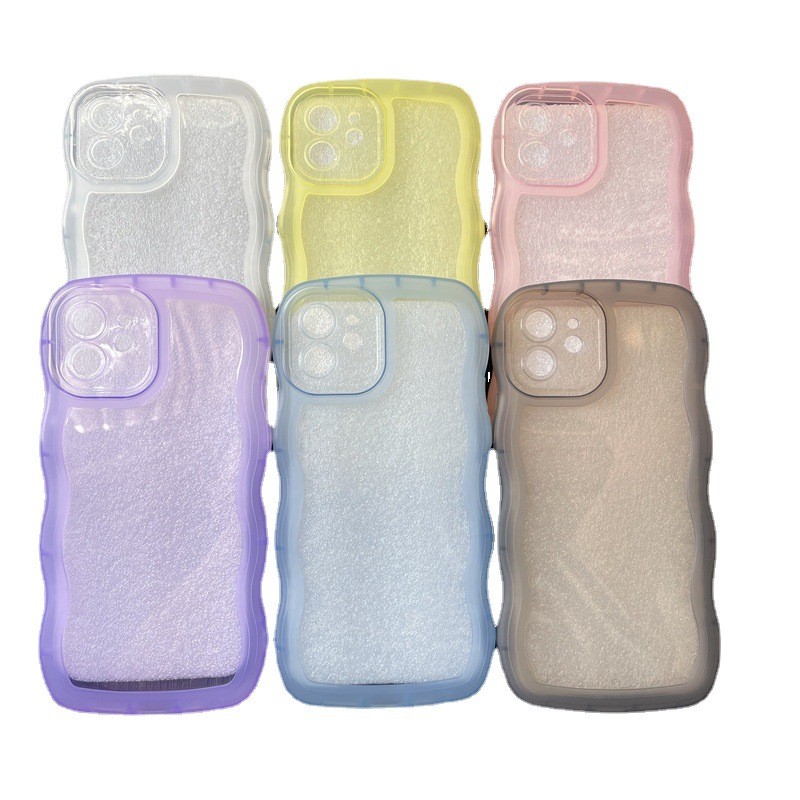 

Twist wave lines Colorful Transparent Phone cases For iphone 13 pro max 12 pro protector covers, Pink