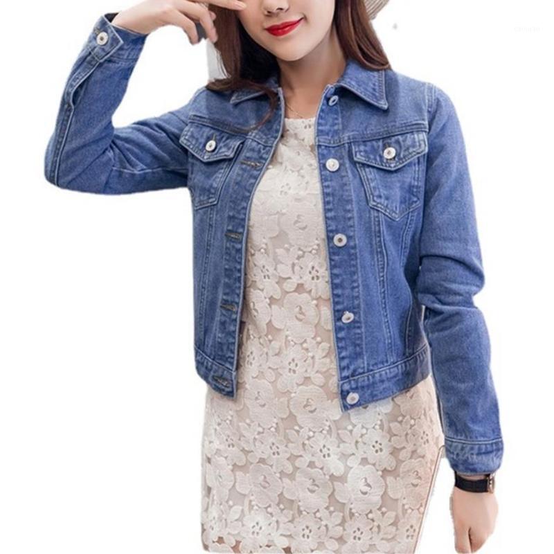 

Women' Jackets Streetwear Women Long Sleeve Denim Jacket Short Korean Coat Fashion Jean Casual Slim Fit Top Fall Autumn Outwear Clothes, Black