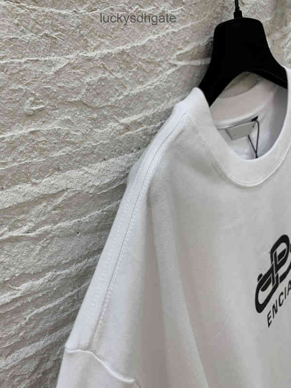 

2022 Brand Classic Paris BB T shirt High version b lock T-shirt woven fabric craft thick washing feeling lo OTUF I8Q6, White