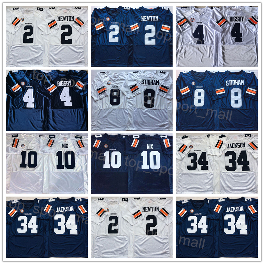 

NCAA College Football Jersey 10 Bo Nix 34 Bo Jackson 4 Tank Bigsby 8 Jarrett Stidham 2 Cam Newton All Stitched Team Navy Blue White Color University For Sport Fans, 2 navy blue