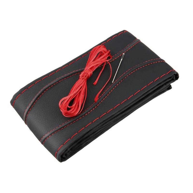 

Steering Wheel Covers 1Set DIY Leather Car Auto Cover With Needles And Thread AccessoriesSteering