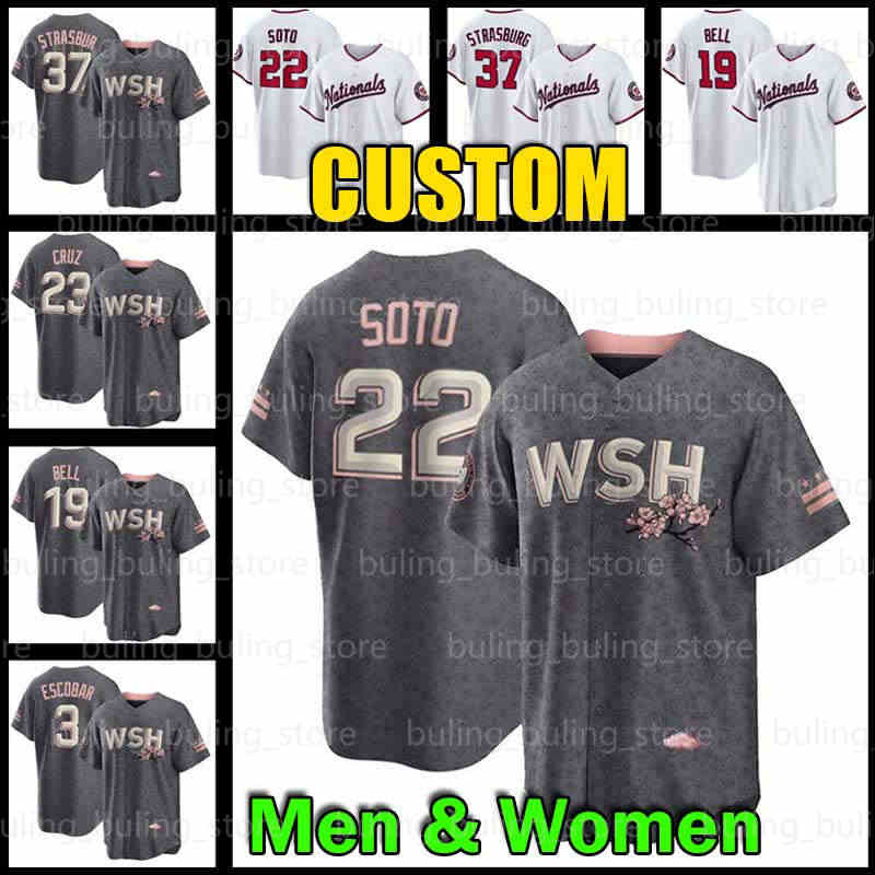 

Washington Jersey Nationals Juan Soto Baseball Josiah Gray Stephen Strasburg Nelson Cruz Josh Bell Sean Doolittle Patrick Corbin Anibal Sanchez Lane Thomas Adams, Custom women 2022 new cool base(g m)