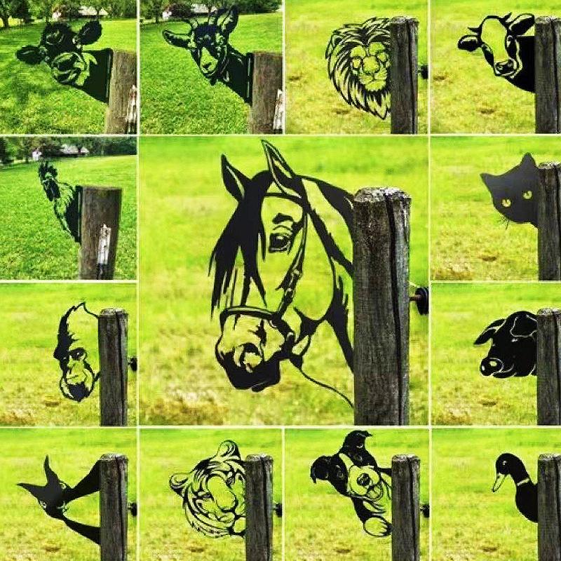 

Garden Decorations Farm Peeping Cow Metal Statues Decoration Outdoor Backyard Lawn Stakes CowYard