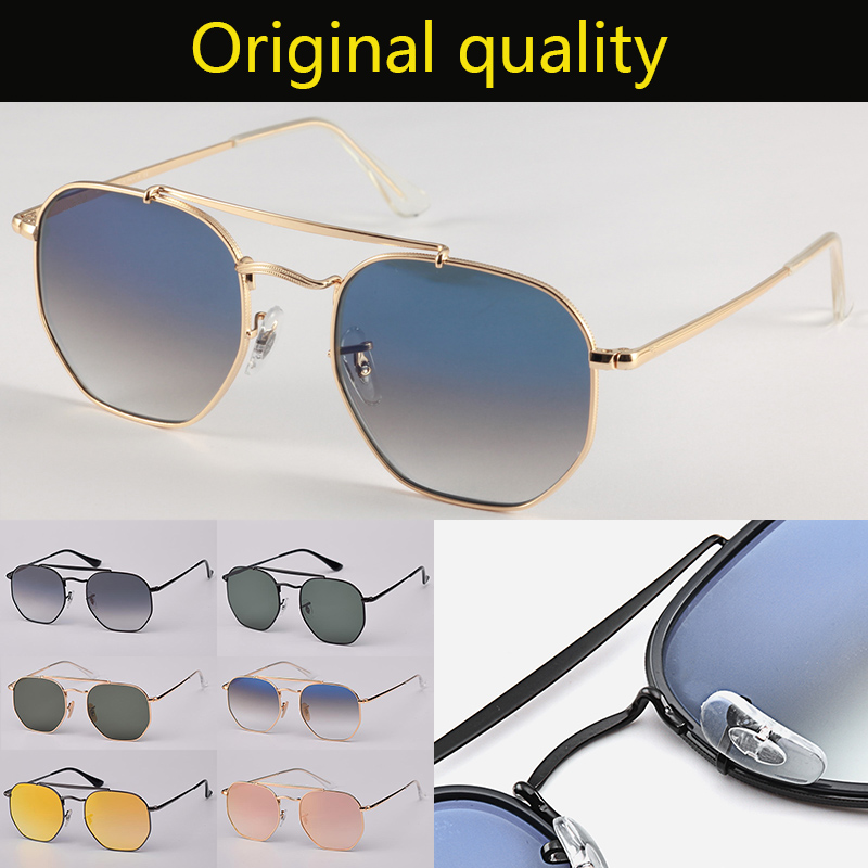 

Top Quality Square Frame Sunglasses Men Women Real Glass Lenses Fashion Male Sun Glasses with Leather Case Eyewear Oculos De Sol