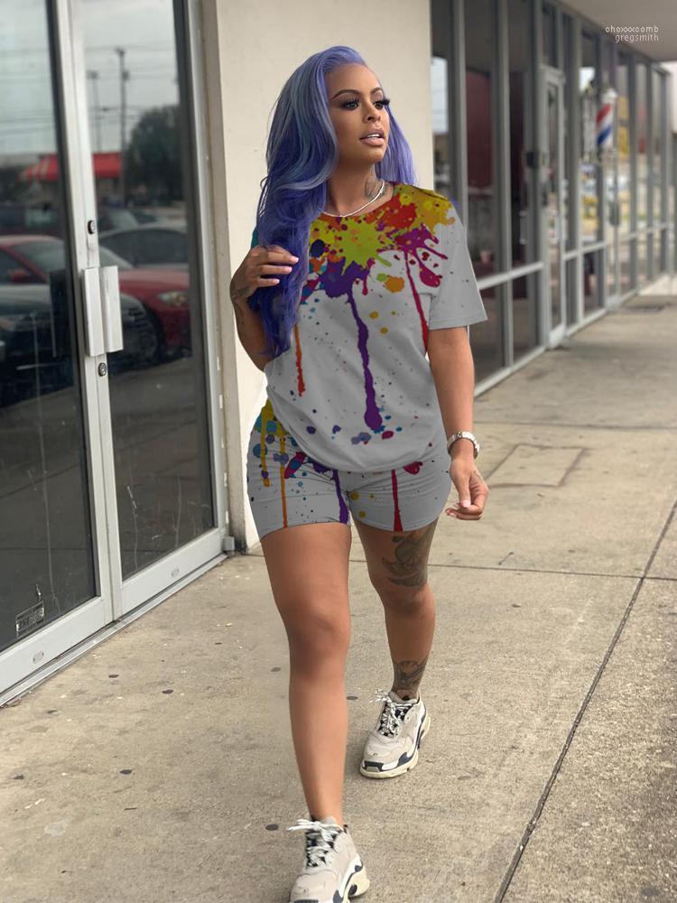 

Women' Tracksuits For Women Tie Dye Fitness Outfits Femme Tops And Biker Shorts Summer 2 Piece Sets 2022 Sports Suits Female Clothing, Picture color