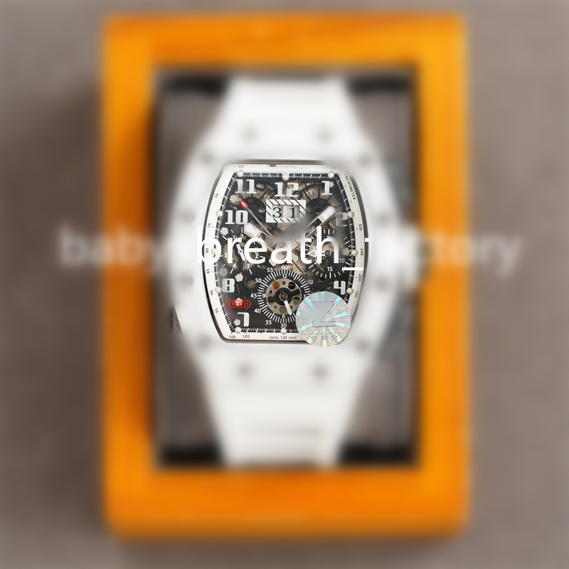 

11-03 Montre de luxe luxury watch men watches 40x50x16mm 7750 chronograph movement Ceramic case rubber strap Wristwatches, As picture