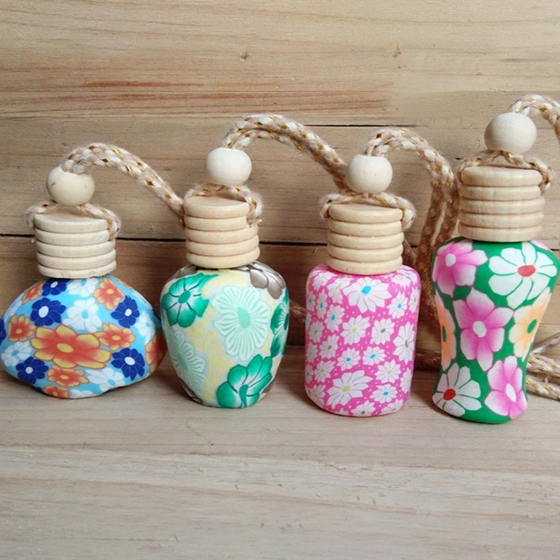 

Various Styles Soft Ceramics Diffuser Car Perfume Bottle Glass Empty Hanging Decor Arts Air Freshener Bead Rope Bottles