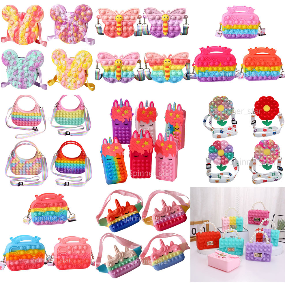 

Pop Purse Fidget Toys Pop Shoulder Bag Stress Anxiety Relief Toy Fidgets Package Gift for Kids