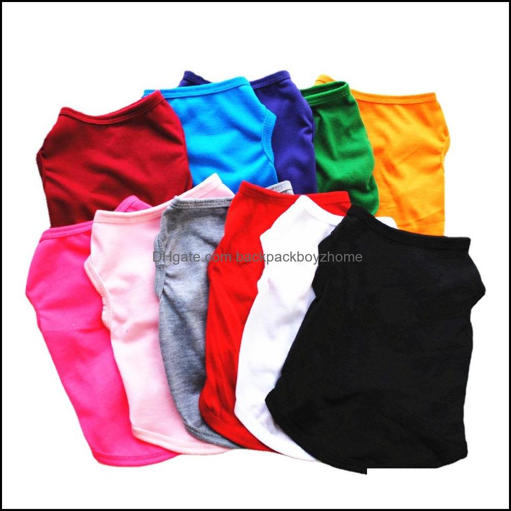 

Blank Diy Dog Clothes Cotton Apparel Vest Pet Shirts Solid Color T-Shirt For Small Medium Dogs Cats Puppy Kitten Drop Delivery 2, As picture shown