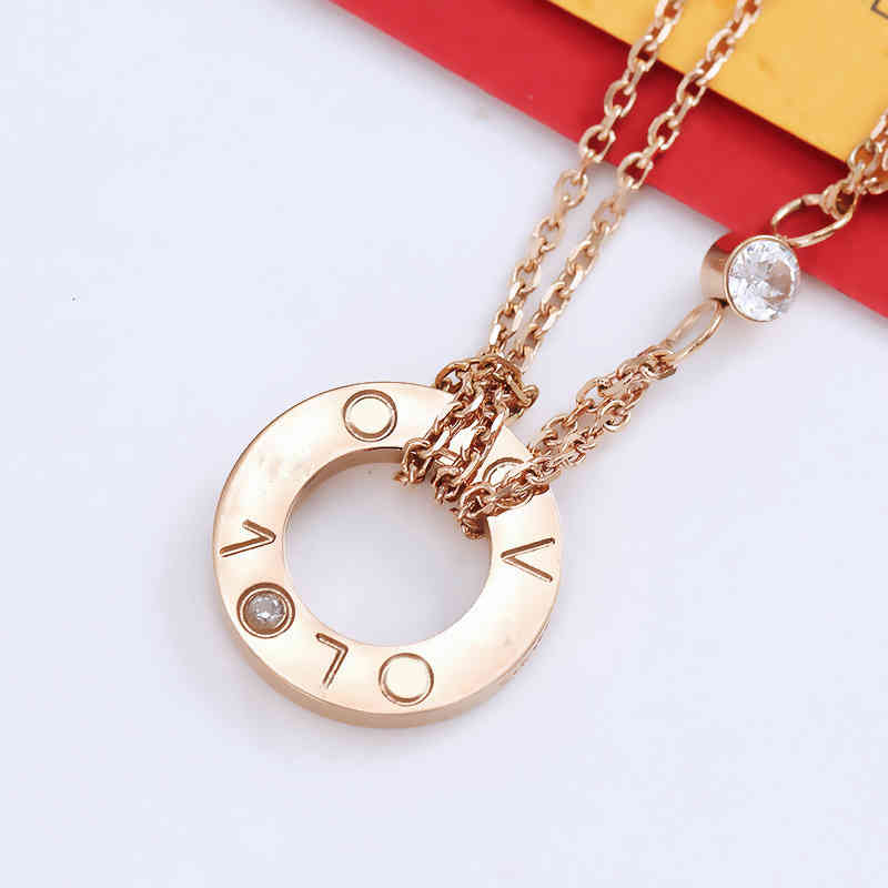 

designer Compare with the original CKajia love titanium steel necklace women's fashion net red clavicle chain stainless jewelry