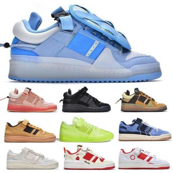 

Shoes 2022 Forum 84 Low Top Bad Bunny Men Women Running Sneaker Forums Atmos Wheat Back to School Buckle Pink Easter Blue Authentic Trainers, Black