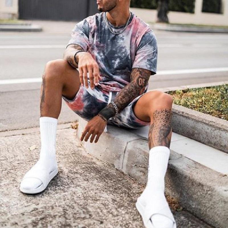 

Men's Tracksuits Men's T-Shirts Shorts Suits Summer Casual Short-Sleeved Tops Pants Sports Running Streetwear TopsMen's, Photo color