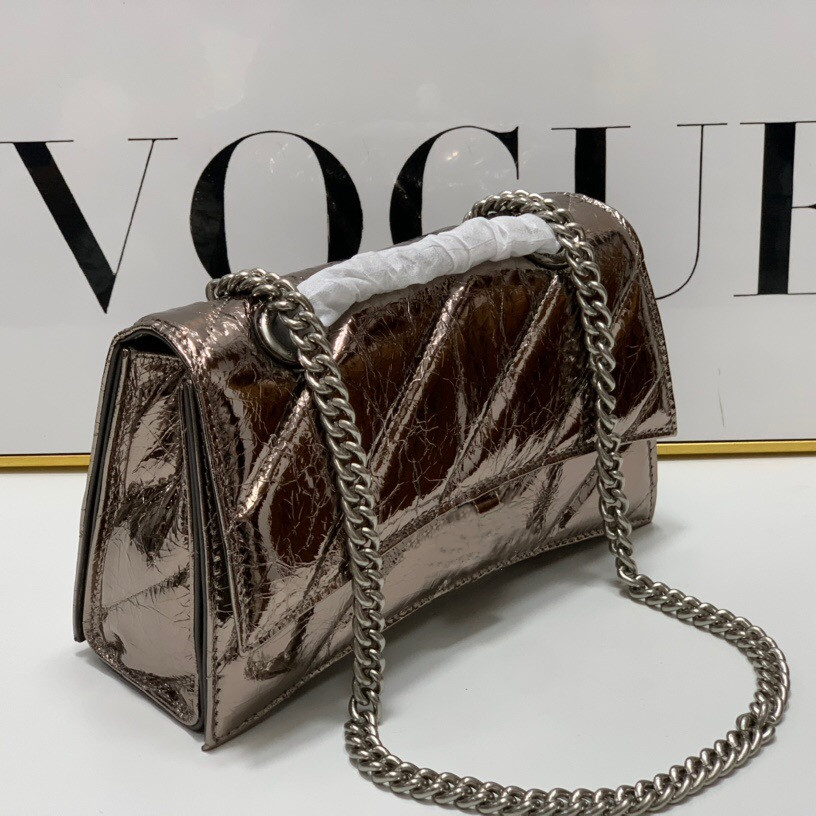 

Designer Bags Leather Hourglass Handbag Bag Quilted Chain Crossbody Women Shoulder Bag CRUSH, Black