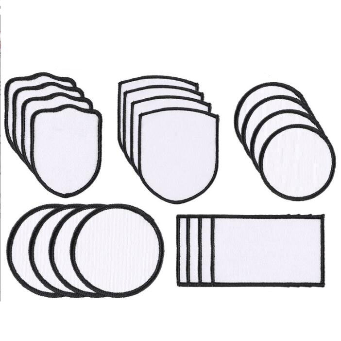 

sublimation blank patches hot tranfer printing DIY patch consumable 5 Shapes Repair thermal transfer Pad for Clothes Hats Uniforms Backpacks Black Frame