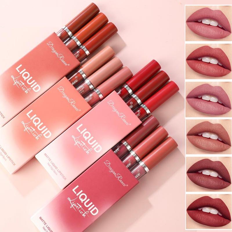 

Lip Gloss 3pcs Velvet Matte Set Tint Combo Waterproof Long-wear Liquid Lipstick Colour Lips Makeup Women CosmeticsLip