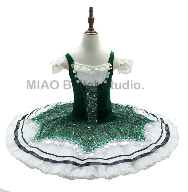 

Stage Wear Velvet Esmeralda Ballet Tutus Green White Classical Professional Tutu Dress For Women Adult Pancake Girls 0042