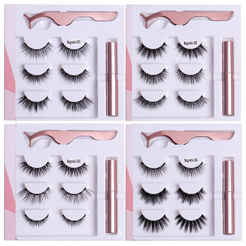

Thick Natural Magnetic False Eyelashes Soft Light No Glue Needed Fake Lashes Hand Made Reusable Multilayer Eyelashes Extensions with Eyeliner Tweezer