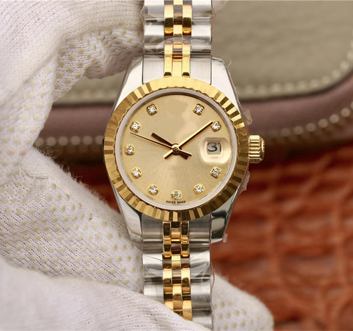 Wristwatches 28mm 279383RBR 279383 & Steel Diamond border ETA cal.2813 Movement Mechanical Automatic Ladies Women's Watches