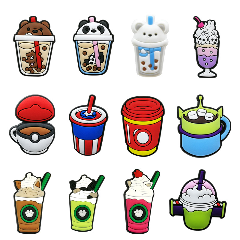 

Drink Croc charms Fashion Love Shoe Accessories For Decorations Charms pvc soft Shoes Charm Ornaments Buckles as party gift