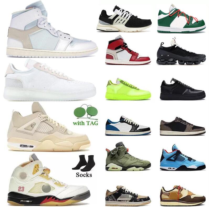 

Basketball Shoes Travis Scotts Women Men Designer Jumpman 1 White Black TS Cactus Jack 4 5 6 Sail Low Fragment University Blue Green With Socks Sneakers Trainers 36-47, D11