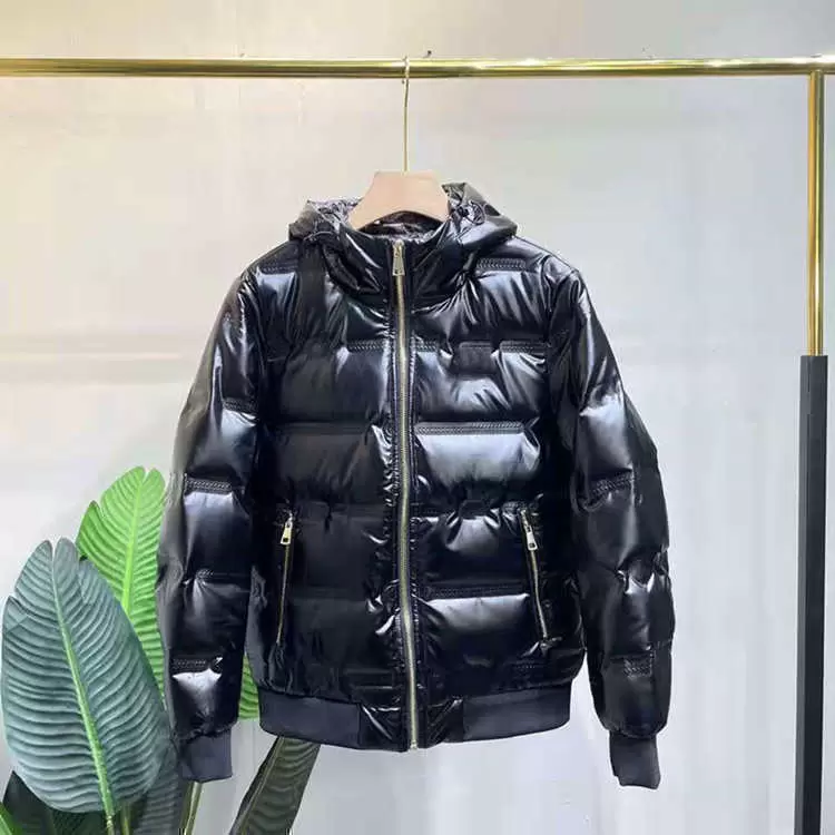 

Men's Down jacket tide brand fashion letter printing coats, Black