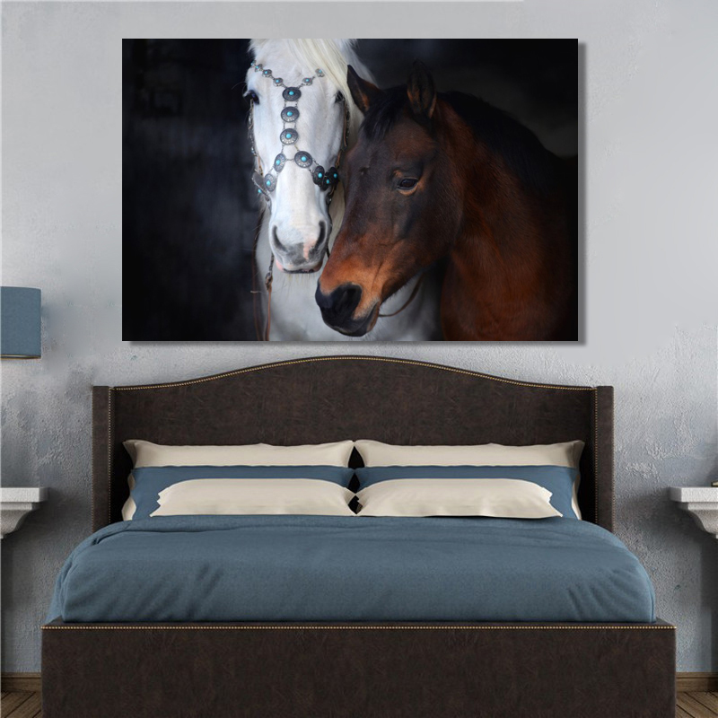 

Fashion Art Photo Animals Posters and Prints Wall Art Canvas Painting Horses Lovers Pictures for Living Room Home Decor No Frame