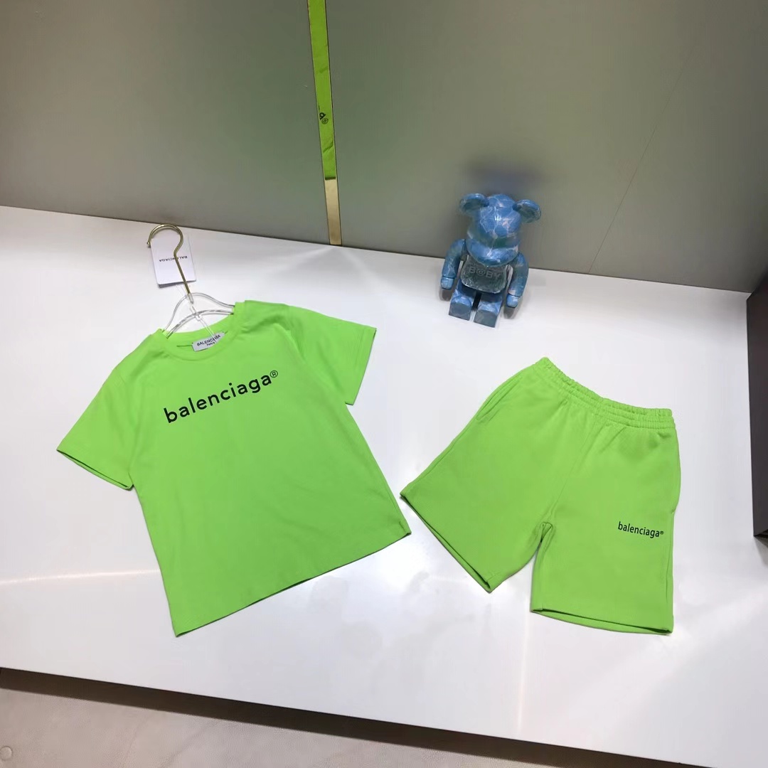 

kid summer clothing sets green color set -160cm fashion designer boutique clothes cotton materials wholesale 2022