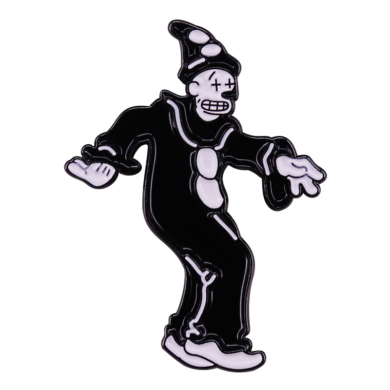 

Koko The Clown Dancing Enamel Pin Brooch Funny Badge Fashion Jewelry Decor, As picture